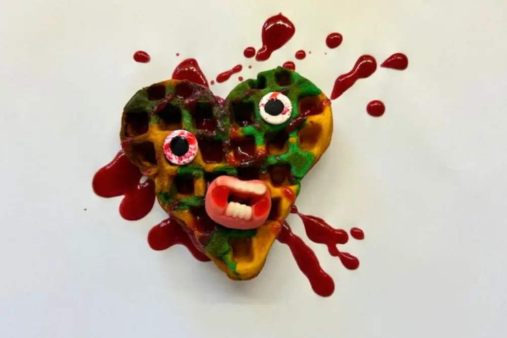Waffeln mit Kunstblut